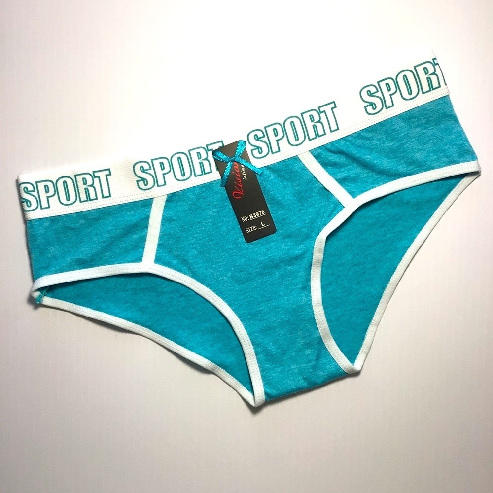 Vision Intimate Teal and White SPORT Panties Underwear - Size Large